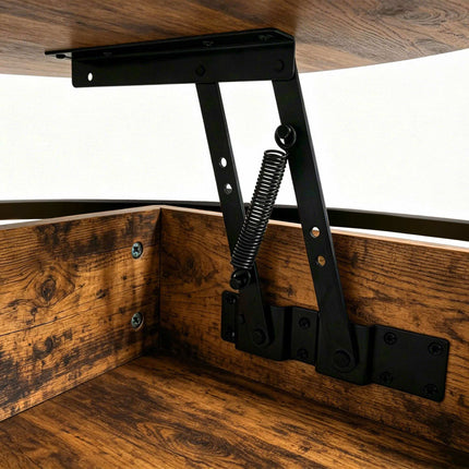 Lift-Top Coffee Table with Storage, Black Industrial Design