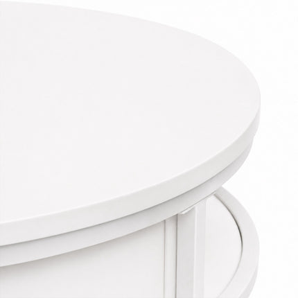 Lift-Top Coffee Table with Storage – White, MDF & Metal