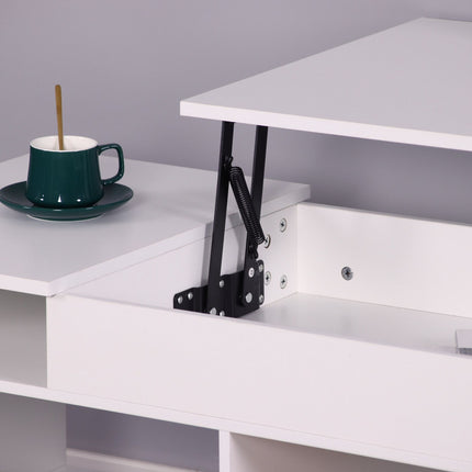 Lift-Top Coffee Table with Storage and Shelves
