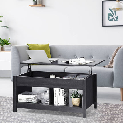 Lift-Top Storage Coffee Table, 109 cm, Black