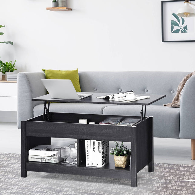 Lift-Top Storage Coffee Table, 109 cm, Black