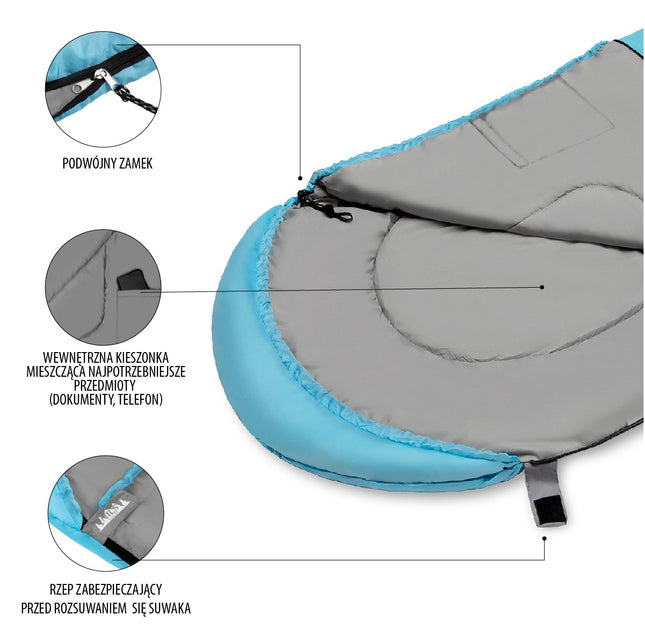 Light Blue-Grey Sleeping Bag, Medium Size