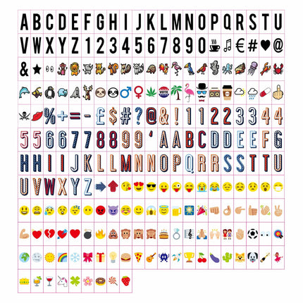 Lightbox extension set with 240 characters