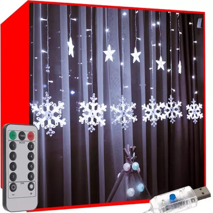 Light curtain 138 LED USB cool white KŚ19744