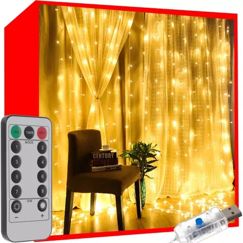 Light curtain 300 LED USB - warm white KŚ19768