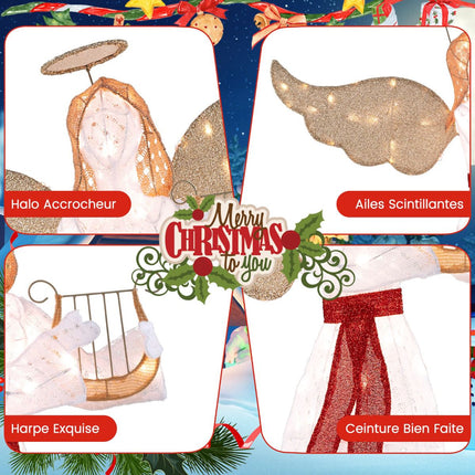 Lighted Christmas Angel, 150cm, 120 LED Warm White