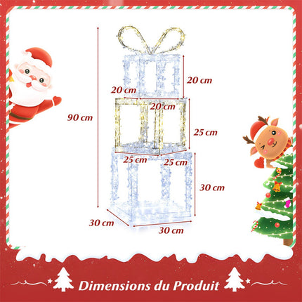 Lighted Christmas Gift Boxes Set of 3, LED, Outdoor