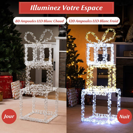 Lighted Christmas Gift Boxes Set of 3, LED, Outdoor