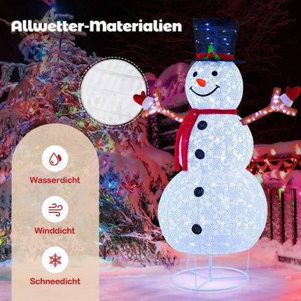 Lighted Christmas Snowman 6ft, 200 Cool White LEDs