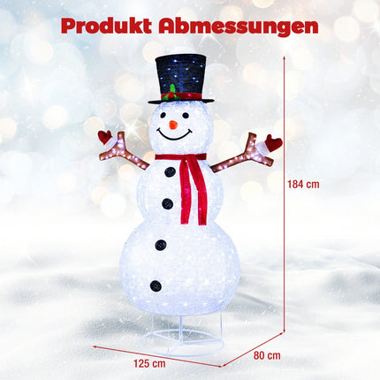 Lighted Christmas Snowman 6ft, 200 Cool White LEDs