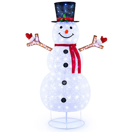 Lighted Christmas Snowman 6ft, 200 Cool White LEDs
