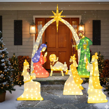 Lighted Nativity Scene Set, 7-Piece, 1.5 m, 310 LEDs