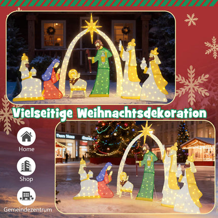 Lighted Nativity Scene Set, 7-Piece, 1.5 m, 310 LEDs