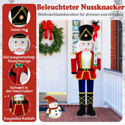 Lighted Nutcracker Figure, 157 cm, 100 LED Lights