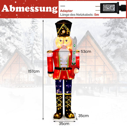 Lighted Nutcracker Figure, 157 cm, 100 LED Lights