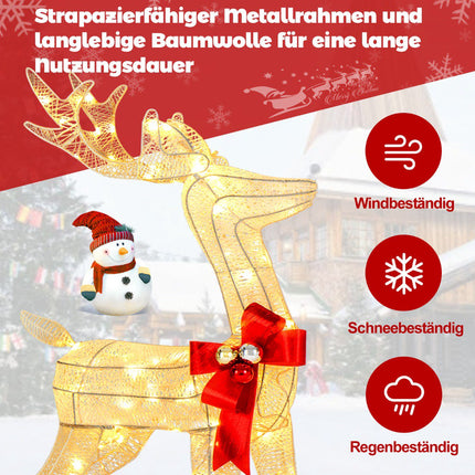 Lighted Reindeer Family Set, 3-Piece, 230 LED, Timer