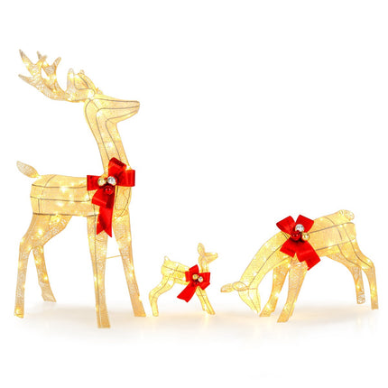 Lighted Reindeer Family Set, 3-Piece, 230 LED, Timer