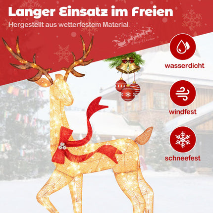 Lighted Reindeer Family Set, 3-Piece, 440 Warm White LEDs