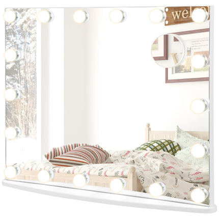 Lighted Vanity Makeup Mirror, 18 LED, Touch, 3 Modes, 3X