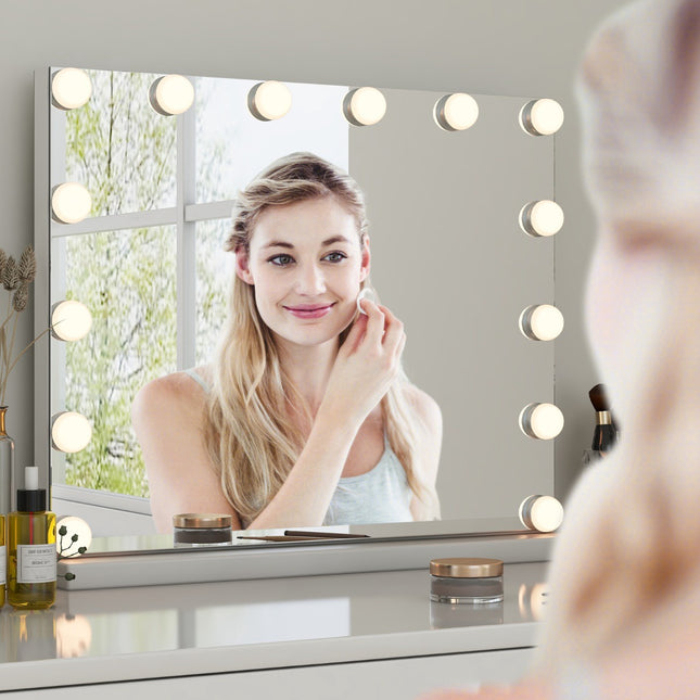 Lighted Vanity Mirror, 14 LED, 3 Color, Dimmable, 50x43 cm