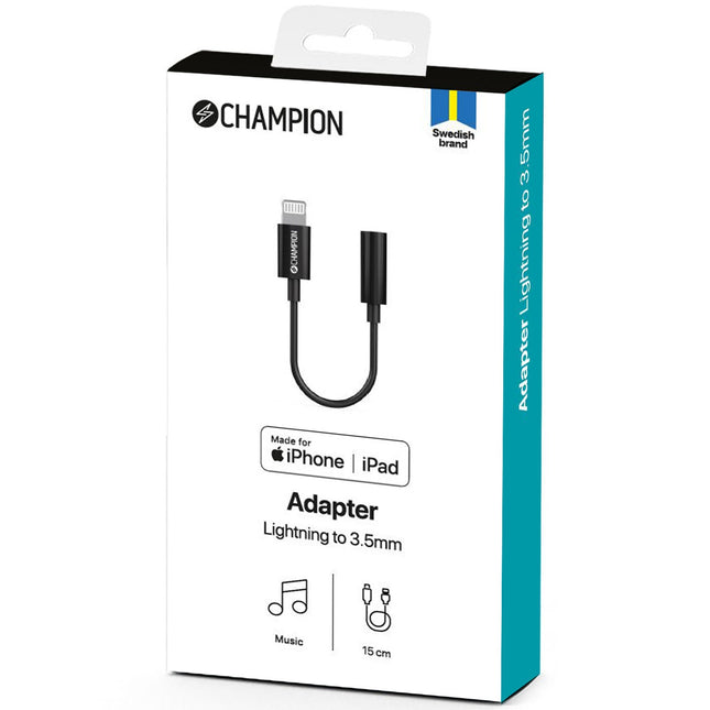 Lightning to 3.5mm Adapter, Black