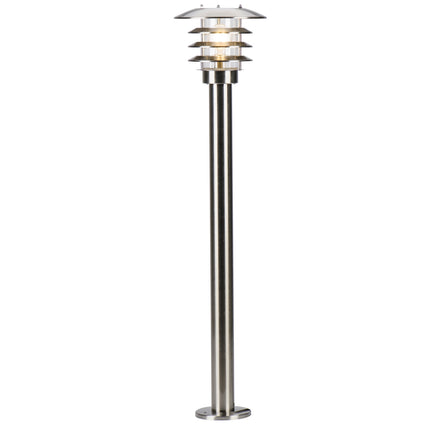 LightsOn Saturnus LED Garden Bollard 90 cm, Stainless Steel, 12V, Silver