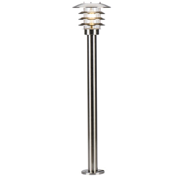 LightsOn Saturnus LED Garden Bollard 90 cm, Stainless Steel, 12V, Silver