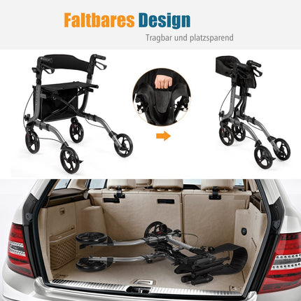 Lightweight Foldable Rollator with Adjustable Height