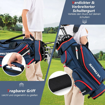 Lightweight Golf Bag with 14-Way Divider, Navy