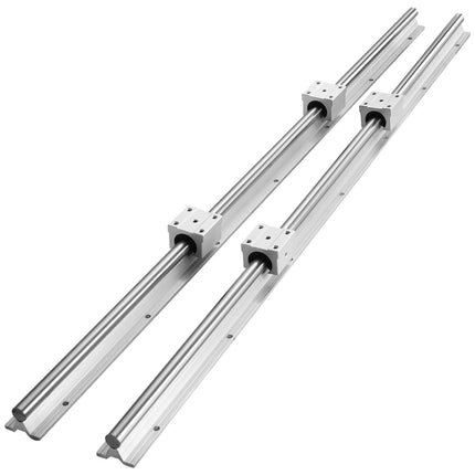 Linear Guide Rail Set, 2x1000 mm Rails, 4 Slide Blocks