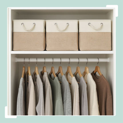 Linen Storage Baskets Set of 3 – Two-Tone Design