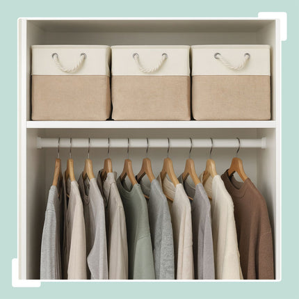 Linen Storage Baskets Set of 3 – Two-Tone Design