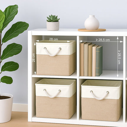 Linen Storage Baskets Set of 3 – Two-Tone Design