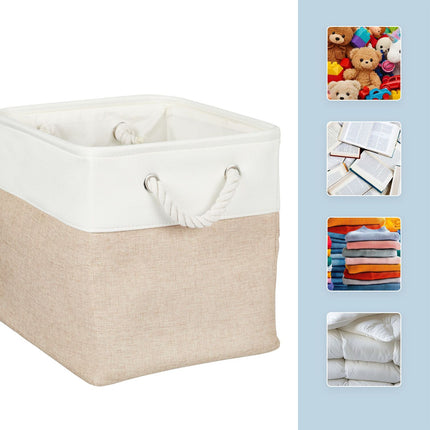 Linen Storage Baskets Set of 3 – Two-Tone Design