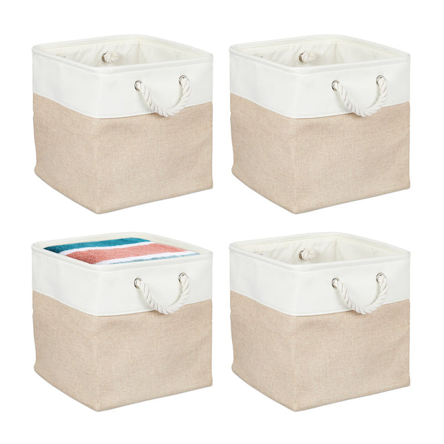 Linen Storage Baskets Set of 4 – Multipurpose Organizers