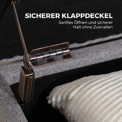 Linen Storage Bench with Dual Compartments, 117 x 50 x 44 cm