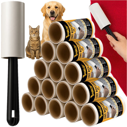 Lint Roller Set, 15 Rolls, 600 Sheets, Strong Adhesive