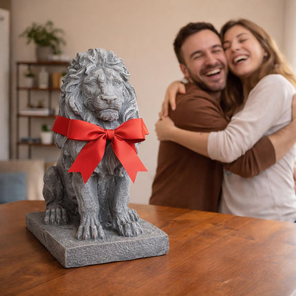 Lion Garden Statue, Weather-Resistant Polyresin