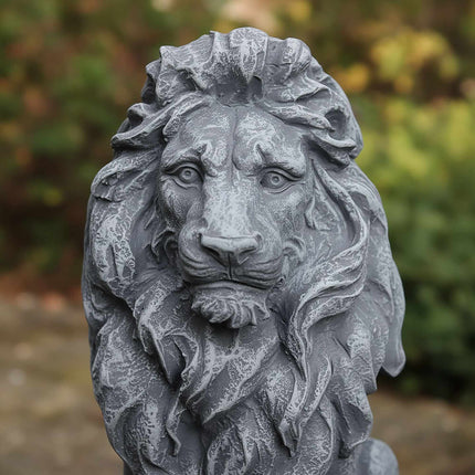 Lion Garden Statue, Weather-Resistant Polyresin