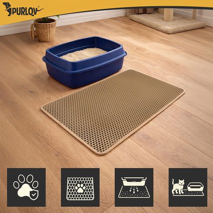 Litter box mat 75x55cm - beige Purlov