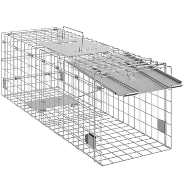 Live Animal Cage Trap, 24 x 8 x 8 in, Foldable Handle