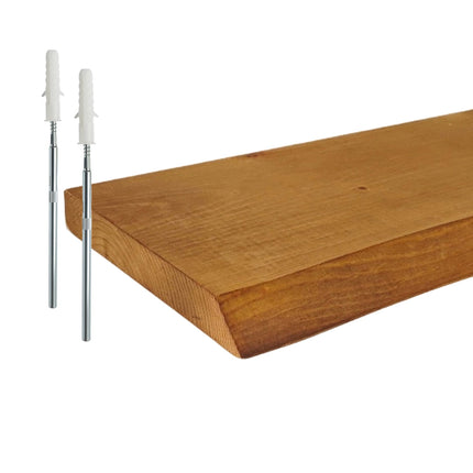 Live Edge Solid Wood Shelf – Rustic Floating Design