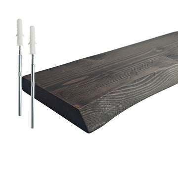 Live Edge Solid Wood Shelf – Rustic Floating Design