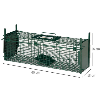 Live Trap - Double door Steel wire trap, 60x18x20 cm