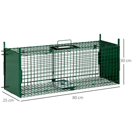 Live trap for martens & rats, double door, steel, 80cm
