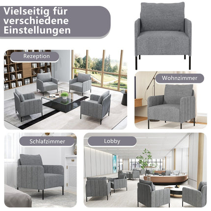 Living Room Armchair with Adjustable Foot Pads, Gray, 73x79x79 cm
