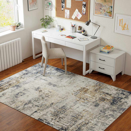 Living Room Rug, Polyester, Modern Art Pattern, Washable, Gray