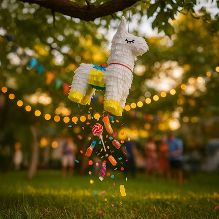 Llama Piñata Set with Stick and Mask