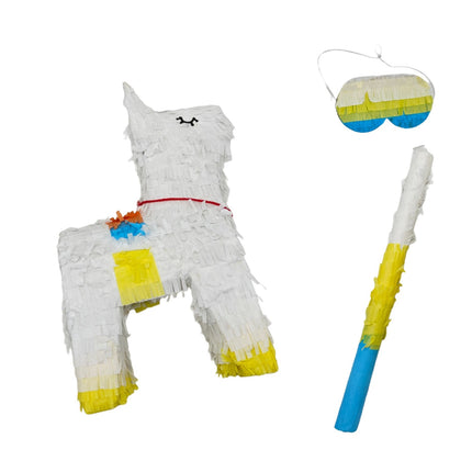 Llama Piñata Set with Stick and Mask