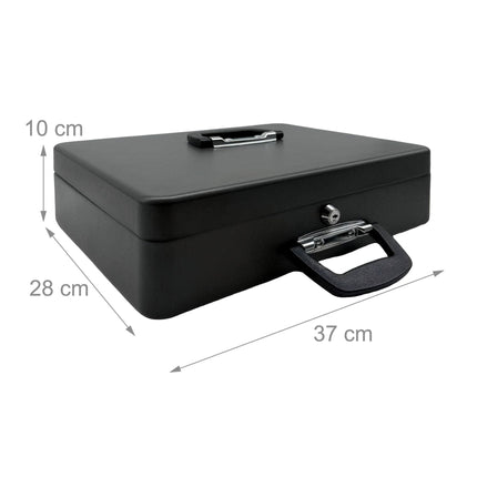 Lockable Cash Box with Removable Insert, Iron, 8 Coin Slots